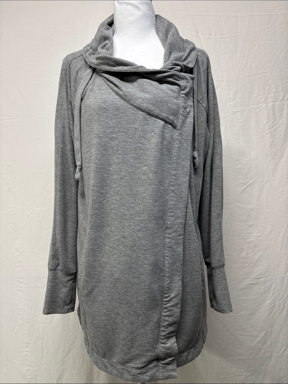 Cosy Women's Grey Asymmetrical Cowl Neck Sweatshirt